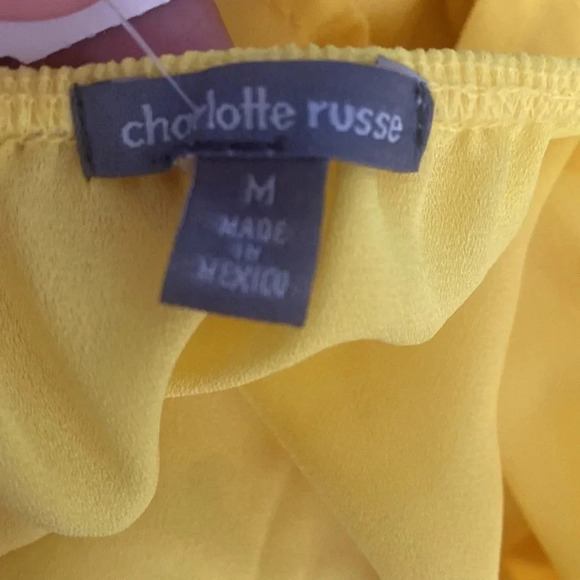 🆕Charlotte Russe Yellow Back Tie Top M🆕 - Picture 6 of 11